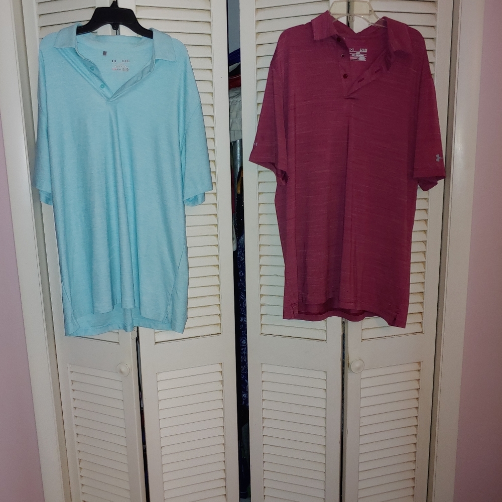 Men's Under Armour Heat Gear polos XL. Non smoking